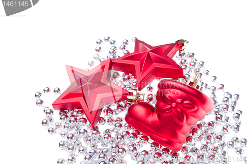 Image of christmas decoration with tinsel