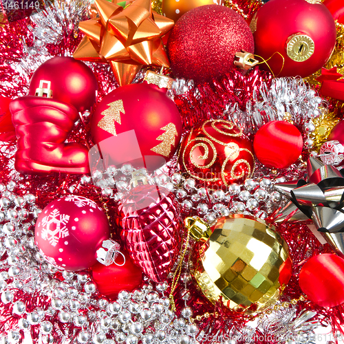 Image of christmas balls and tinsel