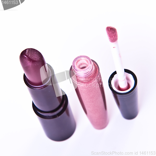 Image of lipstick with lip gloss