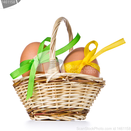 Image of basket with easter eggs