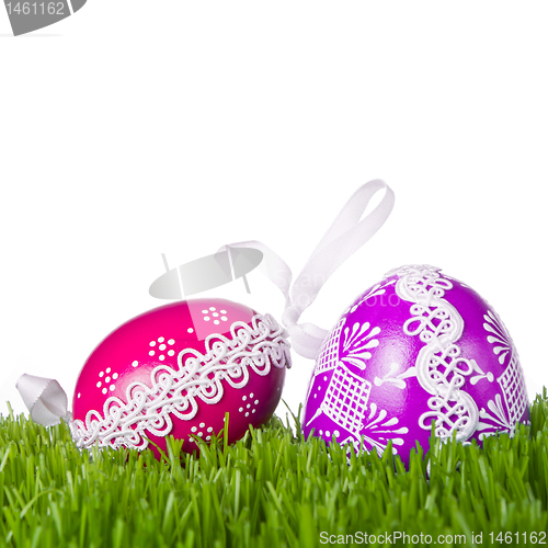 Image of easter eggs in grass