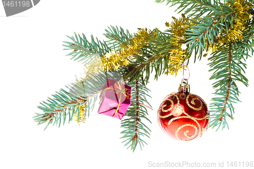 Image of decorated christmas branch