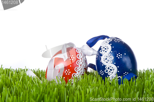 Image of easter eggs in grass