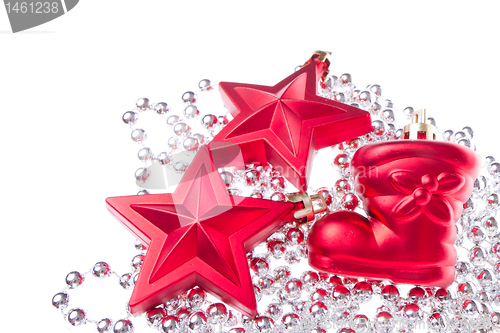Image of christmas decoration with tinsel
