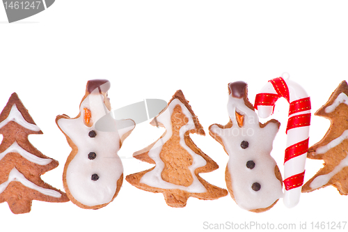 Image of ginger snowmen with christmas decoration