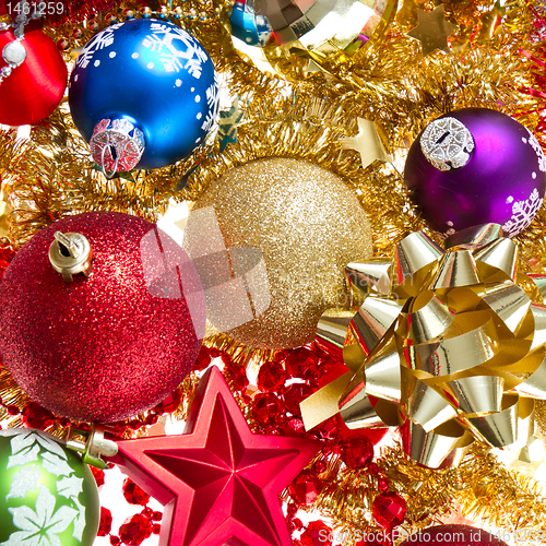 Image of christmas balls and tinsel
