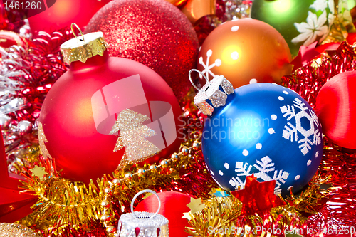 Image of christmas balls and tinsel