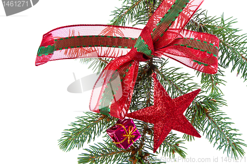 Image of decorated christmas branch