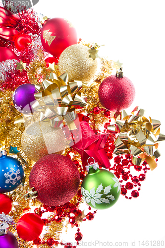 Image of christmas balls and tinsel