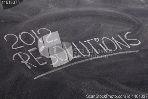 Image of 2012 resolutions on blackboard