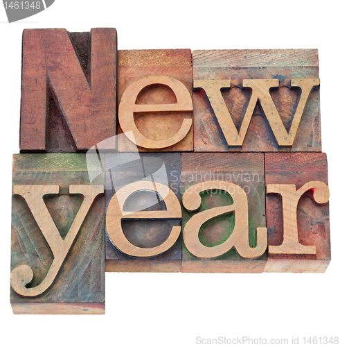 Image of new year in letterpress type