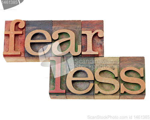 Image of fearless word in letterpress type
