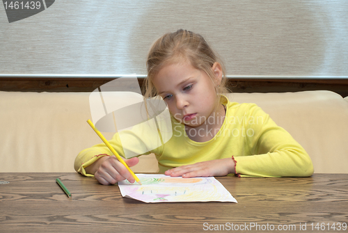 Image of Girl has thought of drawing.