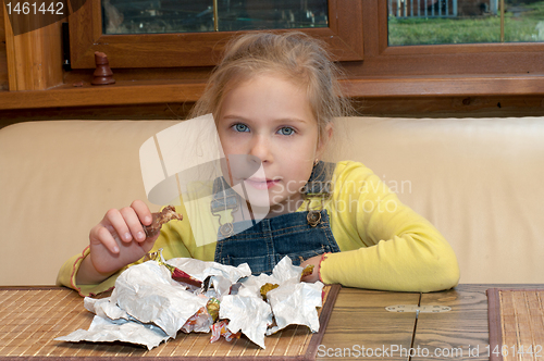 Image of Girl with chocolates.