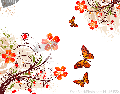Image of Grunge flower background