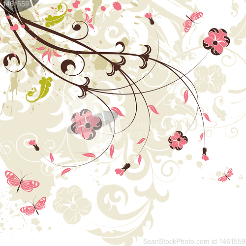 Image of Grunge flower background