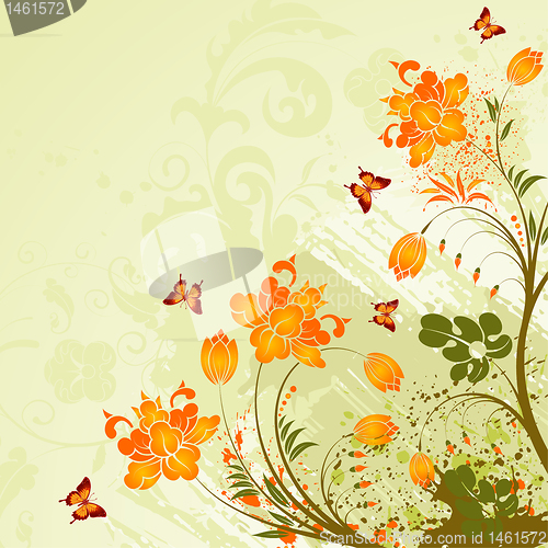 Image of Grunge flower background