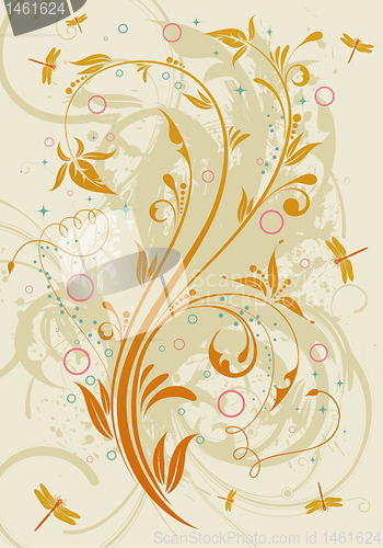 Image of Grunge flower background