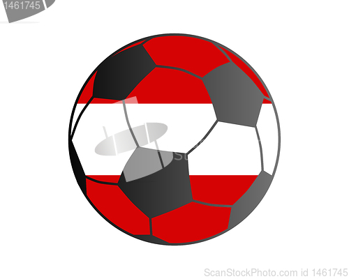 Image of Flag of Austria and soccer ball