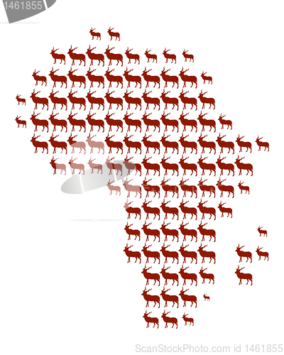 Image of Map of Africa with Kudu Antelopes
