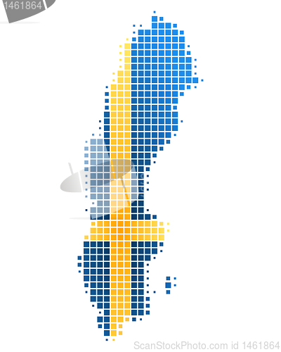 Image of Map and flag of Sweden