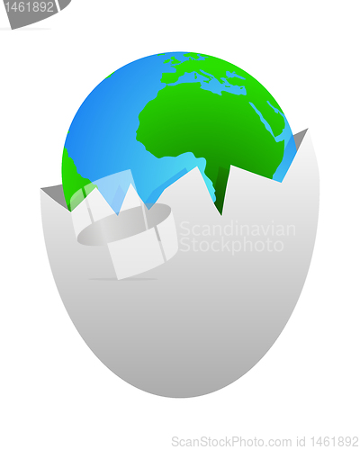 Image of World in egg shell