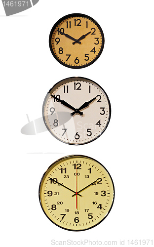 Image of Three vertical clocks