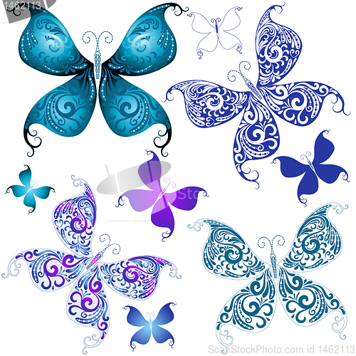 Image of Set vintage butterflies