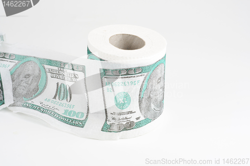 Image of toilet paper with usd