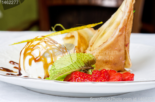 Image of tasty pancake dessert