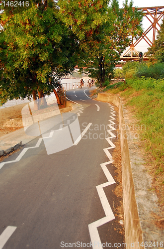 Image of Belgrade, bicycle path along the river