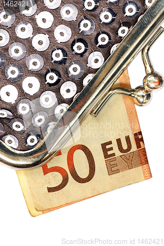 Image of Silver Purse with fifty euros