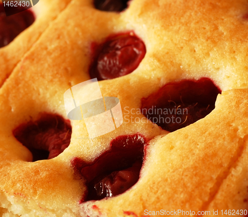 Image of Cake with cherries and raspberries
