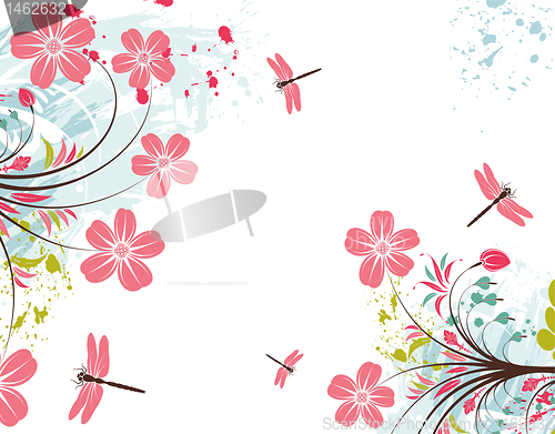 Image of Grunge flower background