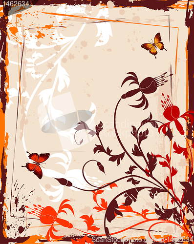 Image of Grunge flower background