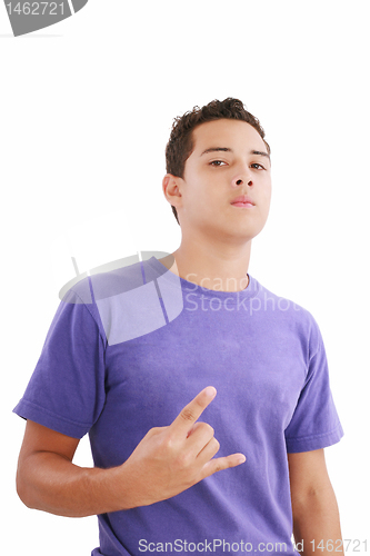 Image of Angry teenager. All on white background. 