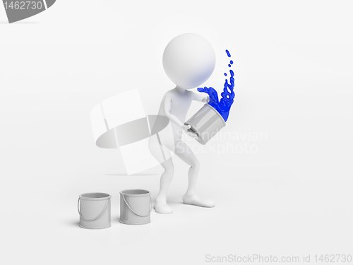 Image of Man throwing a bucket of paint