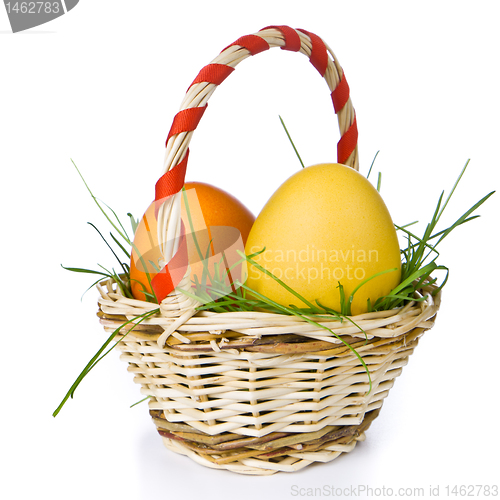 Image of basket with easter eggs