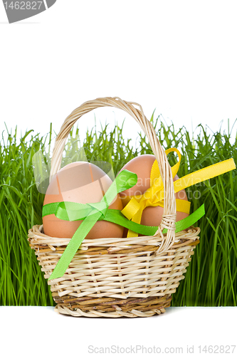 Image of basket with easter eggs