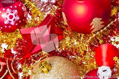 Image of christmas balls and tinsel