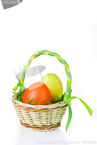Image of basket with easter eggs