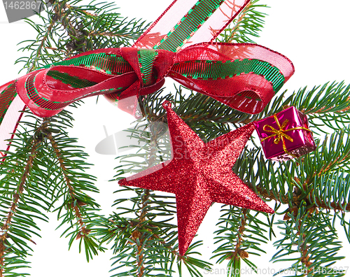 Image of decorated christmas branch