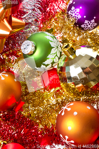 Image of christmas balls and tinsel