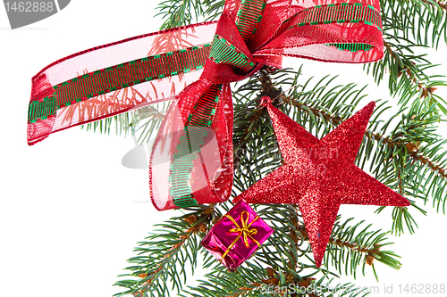 Image of decorated christmas branch