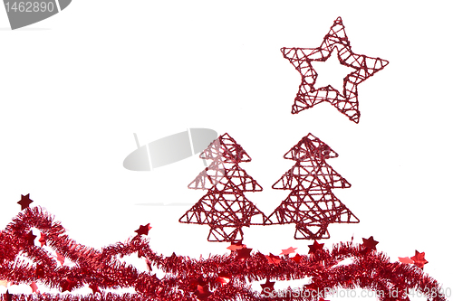 Image of trees with star with tinsel