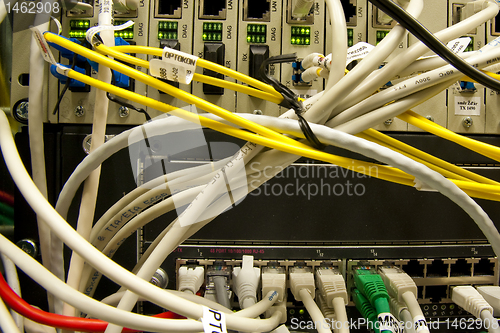 Image of Fiber cables connected to servers 