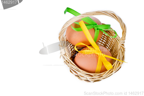 Image of basket with easter eggs