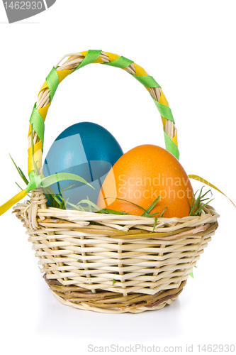Image of basket with easter eggs