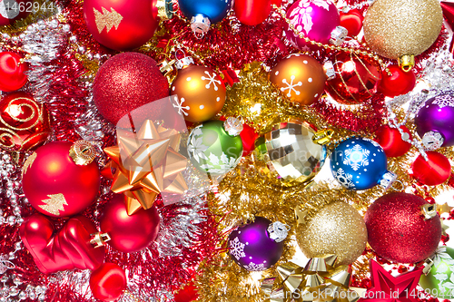 Image of christmas balls and tinsel