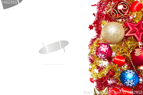 Image of christmas balls and tinsel